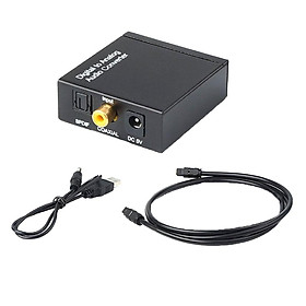 Digital to Analog Converter DAC Digital SPDIF Toslink to Analog Stereo Audio L/R Converter Adapter with Power Supply +Fiber Cable for PS3 HD DVD PS4 Home Cinema Systems AV Amps