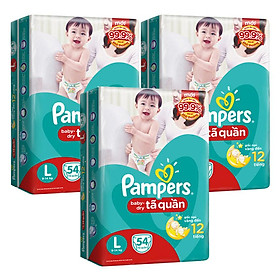 Combo 3 Gói Tã Quần Pampers Gói Đại L54 (54 Miếng)