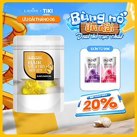 Viên Serum Dưỡng Tóc Lavox Tinh Dầu Tsubaki & Hoa Hướng Dương, Dưỡng Tóc Mềm Mượt Lamimi Chính Hãng