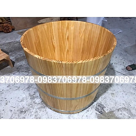 Mua bồn tắm tròn gỗ thông nhập khẩu kết hợp 2in1(cam kết đổi mới)
