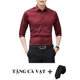 Áo sơ mi nam trơn dài tay công sở tặng cà vạt mẫu pg01 thời trang nam lịch lãm