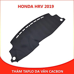 Thảm taplo ô tô Honda HRV 2019 loại da vân cacbon chống nắng, chống nứt vỡ taplo, thảm taplo honda hrv