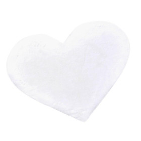 Heart Shaped Area Rug,Shaggy Plush Floor Mat for Bedroom,70x90cm White