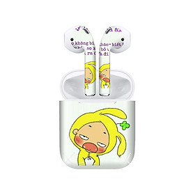 Mua Miếng dán skin chống bẩn cho tai nghe AirPods in hình bỏ điện thoại xuống - fun019 (bản không dây 1 và 2)