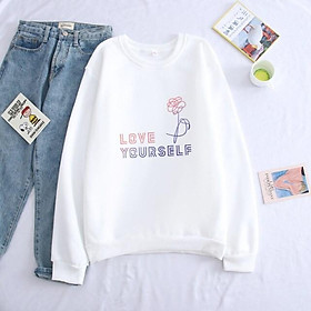 Áo Sweater BTS Love your self áo thu đông dài tay cổ tròn