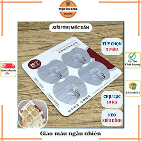 Mua Set 4 móc dán tường NHÔM hình quả táo siêu dính  chịu lực tốt - giao màu ngẫu nhiên