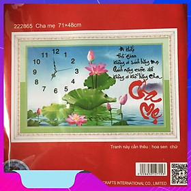 Tranh thêu chữ thập đồng hồ cha mẹ