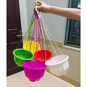 10 Chậu treo kiểu bí ngô hàng đẹp, chuyên cho cây hoa cảnh 22cm ×15cm