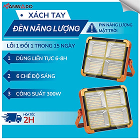 Đèn LED Năng Lượng Mặt Trời Cầm Tay 500W, Đa Năng, Chống Nước, Đổi Màu hàng nhập khẩu