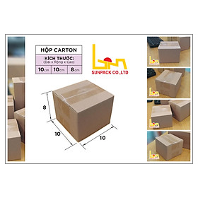20 Hộp Carton Đóng Hàng 10x10x8 - Giá Nhà Sản Xuất Bao Bì Bình Minh- Hộp Gói Hàng Nhỏ Dầy Chắc