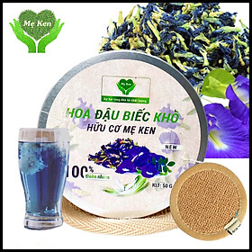 Hoa đậu biếc khô hữu cơ MẸ KEN 50G - tặng kèm miếng lót ly - TRÀ HOA ĐẬU BIẾC, HOA ĐẬU BIẾC KHÔ