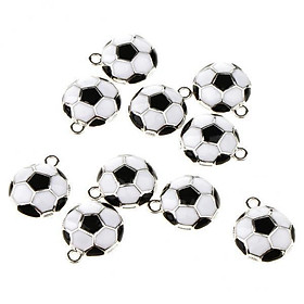 4x 10pcs Enamel Soccer Football Charms  for Women Girls Jewelry Making Pendants