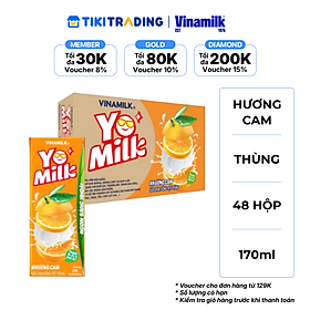 Thùng 48 hộp sữa chua uống hương cam Yomilk 170ml