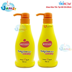 Bộ 2 Chai Sữa Tắm Gội Wesser 2in1 Hương Hổ Phách Xạ Hương (500ml x 2) - Hồng