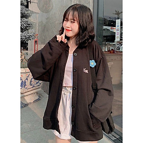 Áo khoác Cardigan nỉ nam nữ form rộng thêu cún Freesize mặc vừa từ 40-65kg Molly Urban