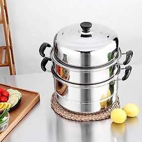 Nồi Hấp 3 Tầng tiện lợi inox không gỉ dùng mọi loại bếp