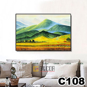 Tranh treo tường canvas 1 bức phong cách hiện đại Bắc Âu, tranh phong cảnh trang trí phòng khách, phòng ngủ, spa C106 - C-108