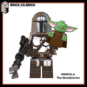 Đồ chơi Lắp ráp Nhân vật Lính Star Mandalorian Mini Baby Yoda Chiến tranh giữa các Vì sao WM916-A