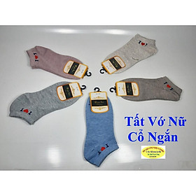 TẤT VỚ NỮ CỔ NGẮN In chữ T love T trên cổ vớ Chất liệu thun cotton Êm mát 