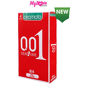 Bao cao su okamoto siêu mỏng 0,01 mm cảm giác chân thật như không dùng bao cao su, nhật bản hộp 4 chiếc