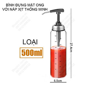 Bình đựng mật ong, nước sốt cà chua, tương ớt đa năng BMO02, nắp xịt tiện dụng