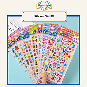 Hình dán sticker 3d nổi Happy mẫu NGẪU NHIÊN cute cho bé