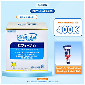 Men vi sinh Bifina Nhật Bản- Loại R 60 gói - Hỗ trợ thải độc đại tràng, không dùng cà phê