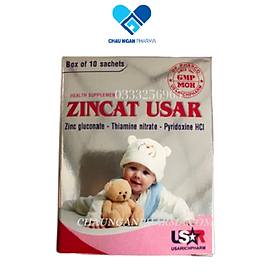 ZINCAT USAR PP.Pharco giúp kích thích ăn ngon miệng Hộp 10 gói x 1g Gói Bột -Châu Ngân Pharma