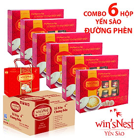 Combo 6 hộp nước yến sào win'sNest chưng sẵn đường phèn ( 6 Lọ * 70 ml / Hộp): giúp bồi bổ sức khỏe thích hợp cho mọi đối tượng và trẻ em  từ 1 tuổi trở lên