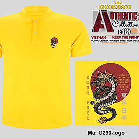 BORN FREE, mã G290-logo. Áo thun polo nam nữ, form unisex. Áo phông cổ trụ Goking, vải cá sấu 3D, công nghệ chống nhăn Nhật Bản