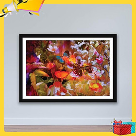 Tranh trang trí hoa lá “Bướm và hoa” | Tranh treo tường W4061