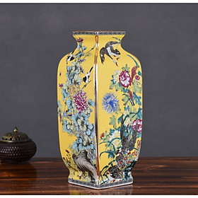 Bình hoa gốm sứ bốn mặt Hoa văn cổ điển INDOCHINE NEW YEAR