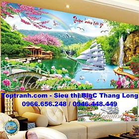 Tranh thêu chữ thập thuận buồm xuôi gió LV3355 chưa thêu