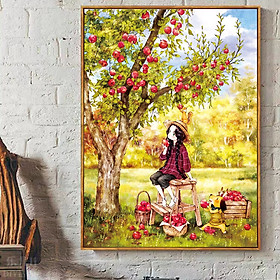 Mua Tranh thêu kín chữ thập cô gái chibi DX1074  kích thước 53*72 cm