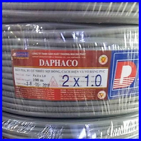 Dây pha mềm 2 lõi ruột đồng vỏ bọc PVC 2x1.0 Daphaco