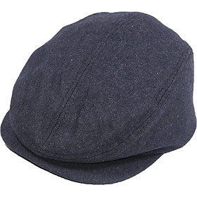 Hình ảnh Nón beret nam thiết kế mỏ vịt dành cho người trung nhiên, không thêu họa tiết, dễ dàng tăng giảm size như ý - Vải nhung - Đen