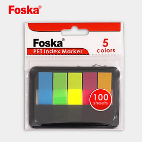 Combo 5 Tập Giấy phân trang 5 màu vông PET Foska G3355