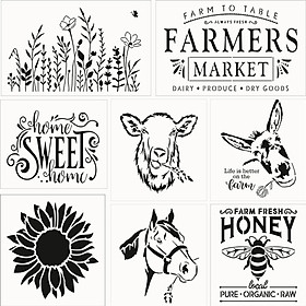 Farm Style Stencil Drawing Painting Templates for DIY Projects Birthday Party Decor