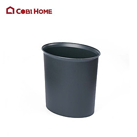 Thùng rác nhựa chống cháy hình oval 8.5L - màu vàng và xám