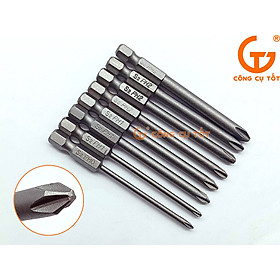 Mua Vỉ 8 đầu bắt vít 4 cạnh chuôi lục thép S2 PH0 - PH2 dài 75mm