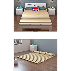 Mua Giường cuộn trải sàn gỗ thông 1m5  1m8 - Giường cuộn thông minh màu tự nhiên