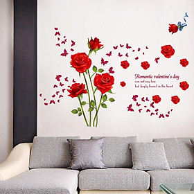 Mua Decal dán tường hoa hồng đỏ lãng mạn SK9195A