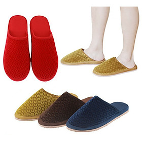 Combo Dép Đi Trong Nhà Thu Đông Đế Chống Thấm Chất Nỉ Nhung Thiết Kế Sang Trọng Cho Nam Và Nữ- Hàng Loại 1- Chính Hãng MINIIN