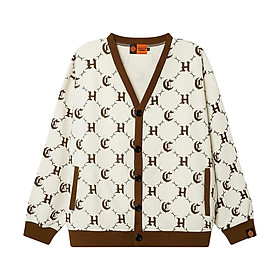 Áo Khoác Cardigan LOGO PATTERN hoạ tiết màu đen/kem - HighClub