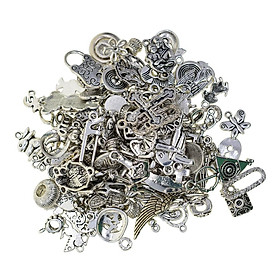 100g Assorted Antique Silver Charms Pendant Spacer Bead DIY Jewelry Findings