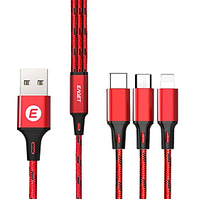 Cáp sạc nhanh EAGET 3 trong 1 USB / Type-C / Lightning cho iPhone Xiaomi Huawei Samsung