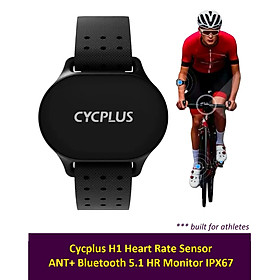 Cycplus H1 Dây Đo Nhip Tim ANT+ Bluetooth 5.1 HR Monitor IPX67 Tương Thích Strava Garmin Dành Cho Vận Động Viên Thể Thao