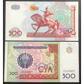 Mua Tiền con ngựa Mã đáo thành công của Uzbekistan 500 sum - Tiền mới keng 100% - Tặng túi nilon bảo quản