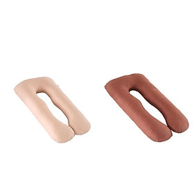 2pcs Pregnancy Pillow Case Replacement For Maternity Cushion Coffee/Camel