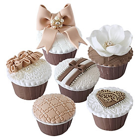 Set Mô Hình Bánh Cupcake Nâu Trang Trí Bằng Đất Sét
